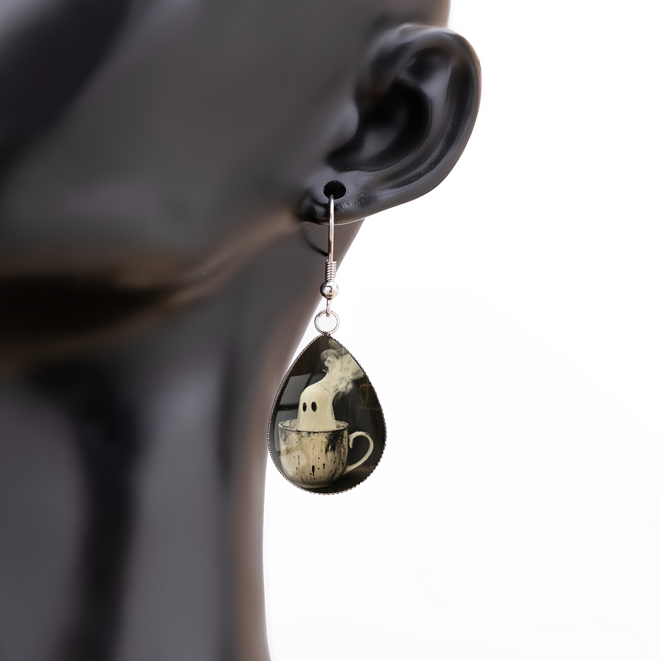 Halloween Teacup-Sized Pattern Drop Earrings